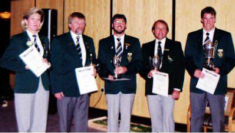 2000 National Precision Flying Championships - Top five 2000 National Flying Championships - Mary de Klerk, Hans Schwebel, Jan Hanekom, Barry de Groot and Nigel Hopkins