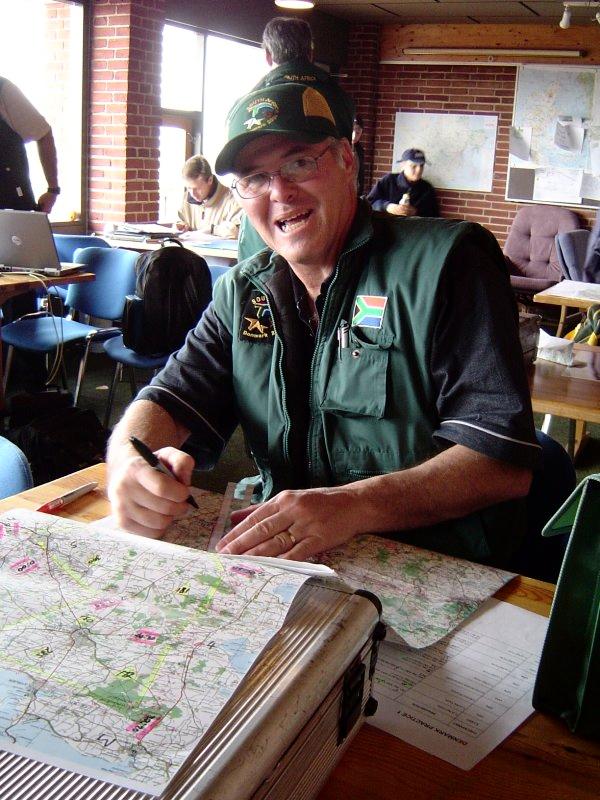 Mike Ehrman plotting a practice rally