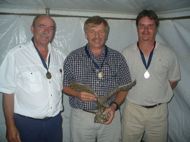 Ron Stirk, Hans Schwebel and Schalk Kotze Ron Stirk, Hans Schwebel and Schalk Kotze. Top three finishers