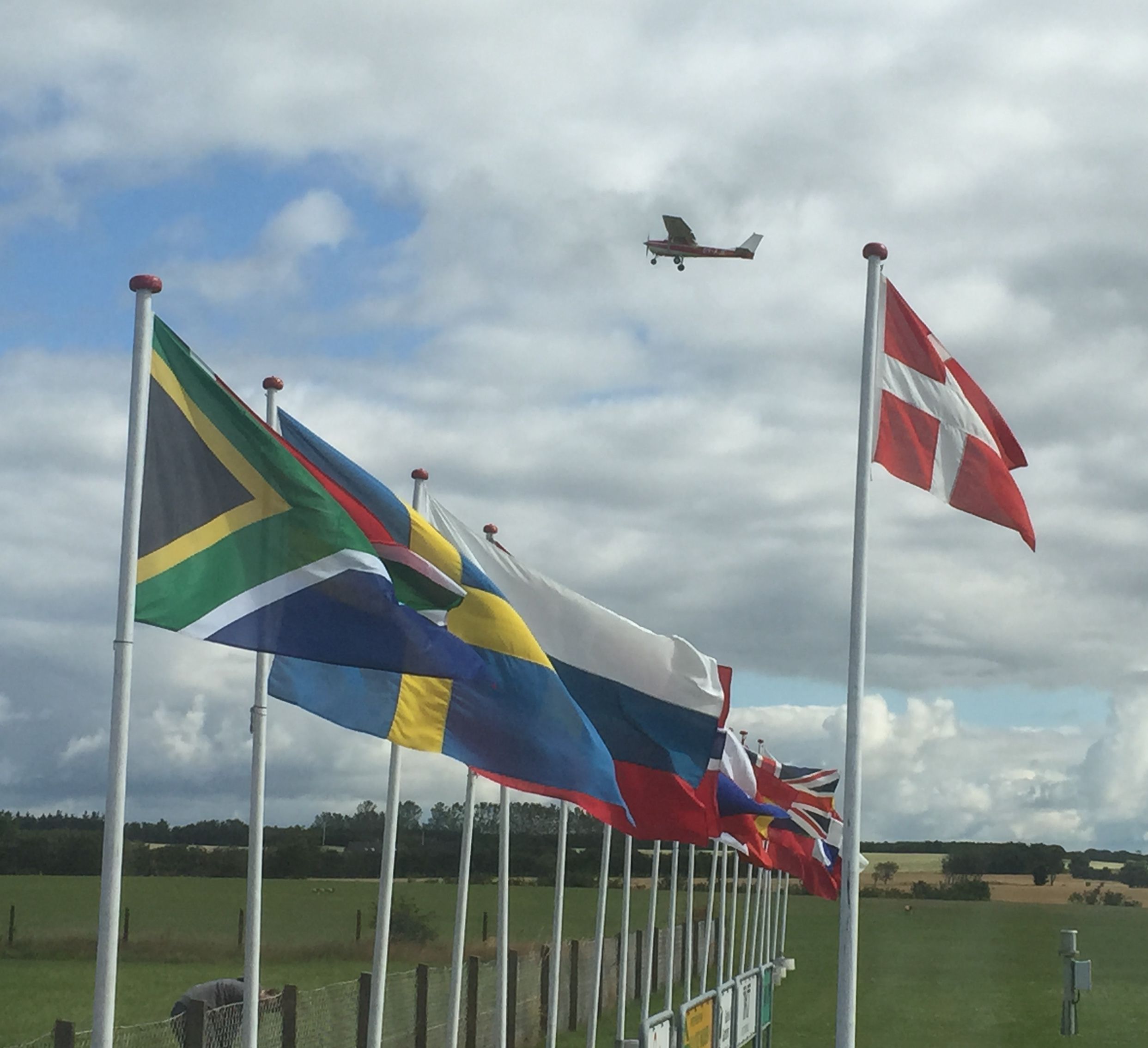 Flying over the flags