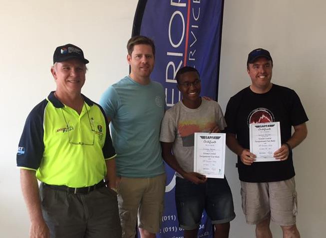 Winners in the Fun Class Leonard Edwards and DinokengSethusa with SPS Operations Manager Ben Matthee and Rally Organiser Rob Jonkers
